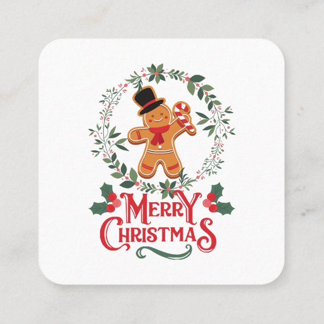 Frohe Weihnachten Quadratische Visitenkarte (Rückseite)