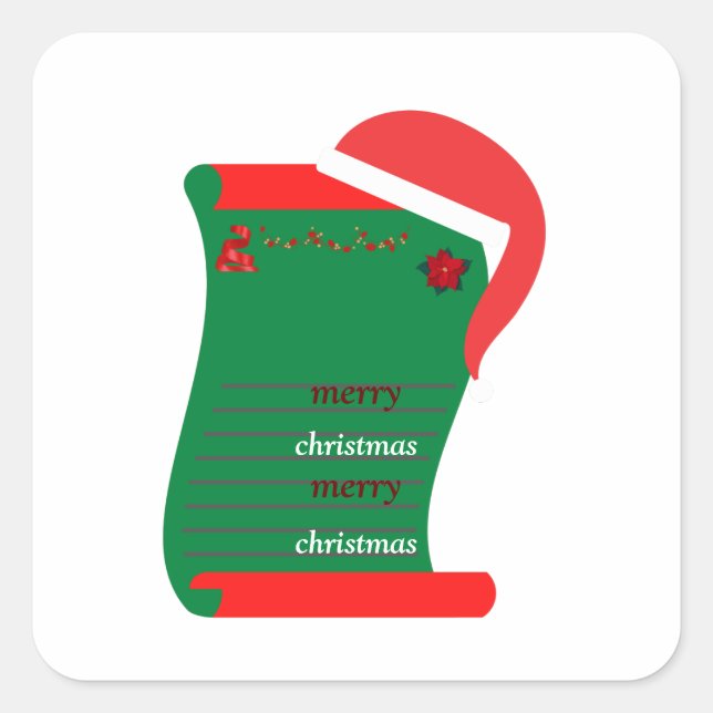 Frohe Weihnachten Quadratischer Aufkleber (Vorderseite)