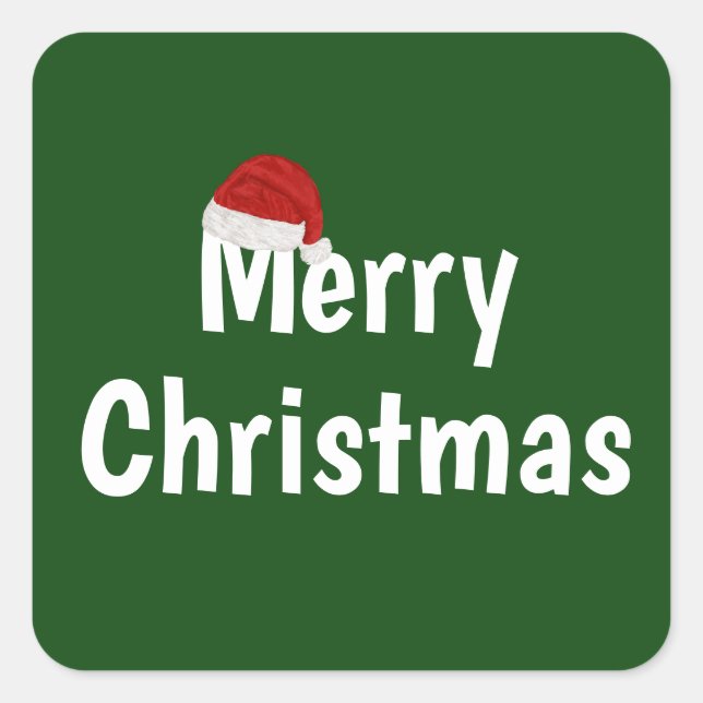 Frohe Weihnachten Quadratischer Aufkleber (Vorderseite)