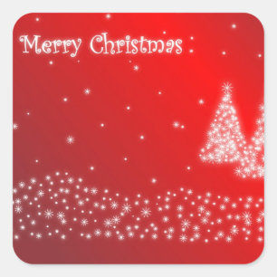 Frohe Weihnachten Quadratischer Aufkleber