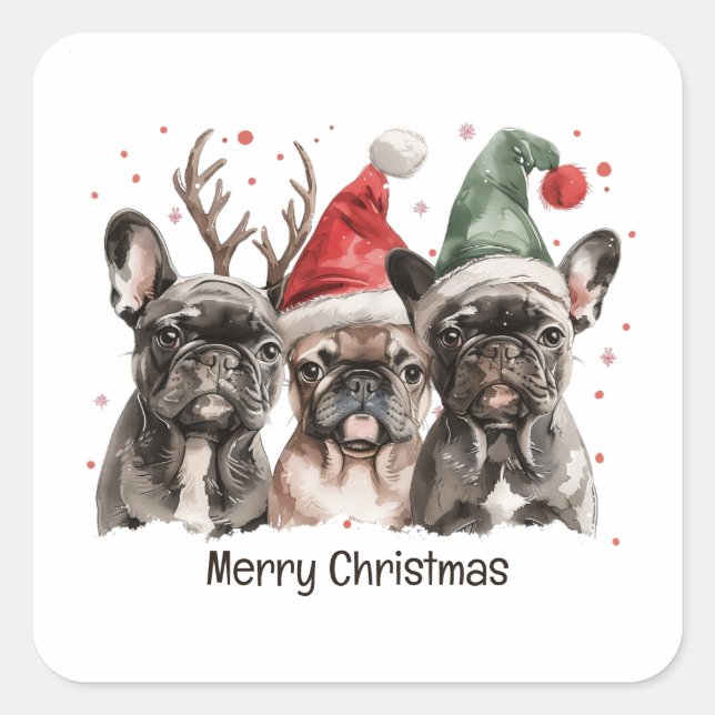 Frohe Weihnachten Quadratischer Aufkleber (Vorderseite)