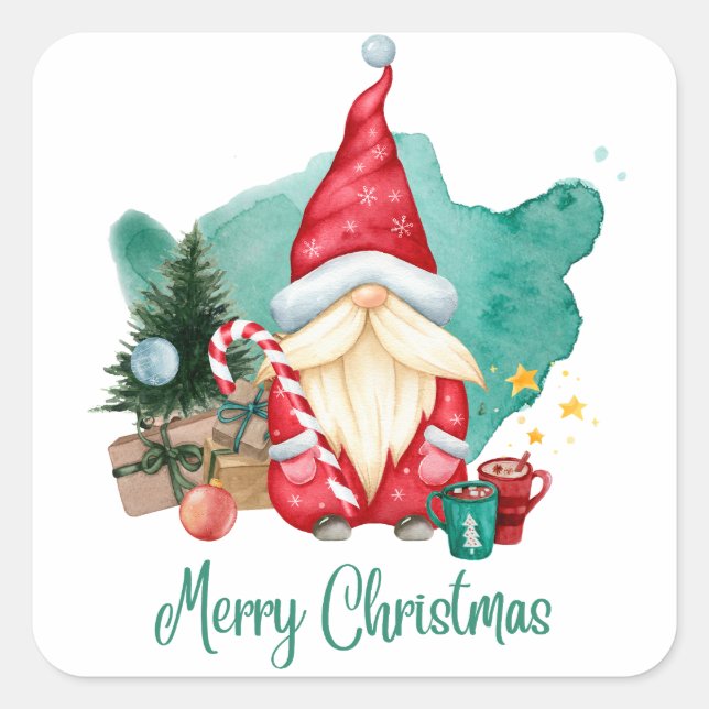 frohe Weihnachten Quadratischer Aufkleber (Vorderseite)