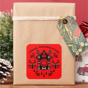 Frohe Weihnachten Quadratischer Aufkleber