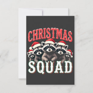 Frohe Weihnachten Raccoon Weihnachtsmannmütze Lieb Dankeskarte