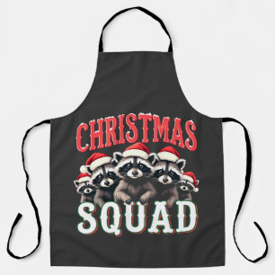 Frohe Weihnachten Raccoon Weihnachtsmannmütze Lieb Schürze