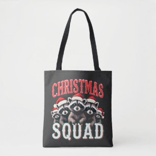 Frohe Weihnachten Raccoon Weihnachtsmannmütze Lieb Tasche