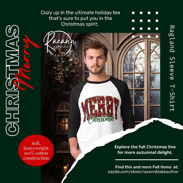 Frohe Weihnachten Ragland Sleeve T - Shirt (Von Creator hochgeladen)