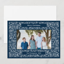 Frohe Weihnachten Rahmen Feiertage Navy blau