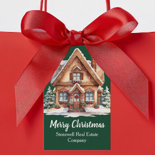 Frohe Weihnachten Real Anwesen Company Green Custo Geschenkanhänger