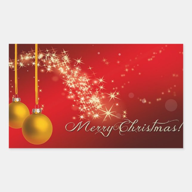 Frohe Weihnachten Rechteckiger Aufkleber (Vorderseite)