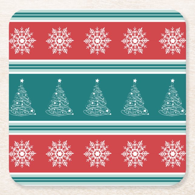 Frohe Weihnachten Rechteckiger Pappuntersetzer (Vorderseite)