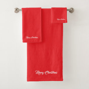 Frohe Weihnachten Red Badhandtuch Set