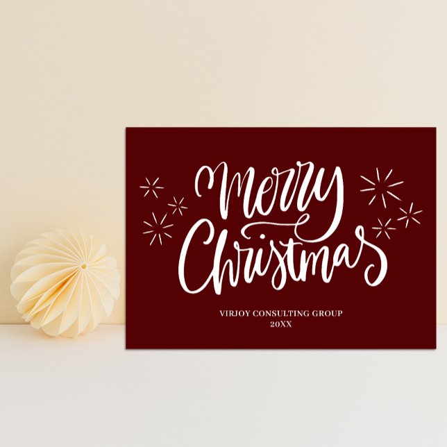 Frohe Weihnachten Red Calligraphy Business Moderne (Von Creator hochgeladen)