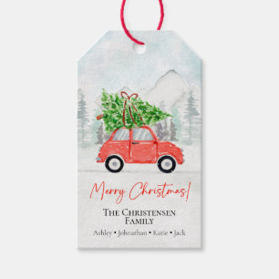 Frohe Weihnachten Red Car Weihnachtsbaum Geschenkt Geschenkanhänger