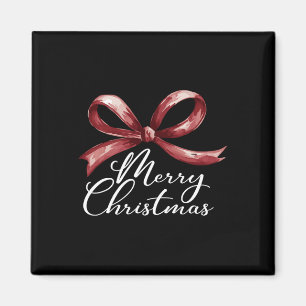 Frohe Weihnachten Red Coquette Bow fröhlich und he Magnet