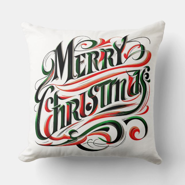 Frohe Weihnachten Red Green Kissen (Vorderseite)