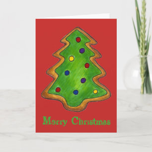 Frohe Weihnachten Red Green Sugar Cookie Tree Xmas