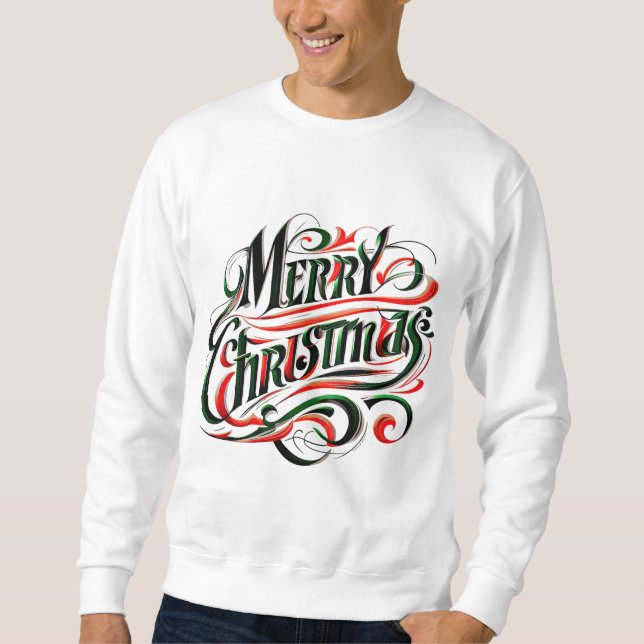 Frohe Weihnachten Red Green Sweatshirt (Vorderseite)
