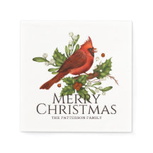 Frohe Weihnachten Red Kardinal Holly Personalisier