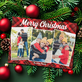 Frohe Weihnachten Red Kariert Tartan 3 Foto