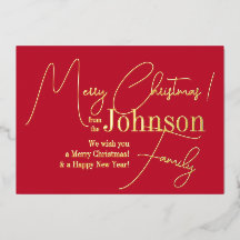 Frohe Weihnachten Red Modern Real Gold