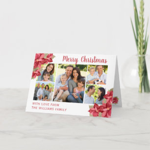 Frohe Weihnachten Red Poinsettia Watercolor Holida Karte