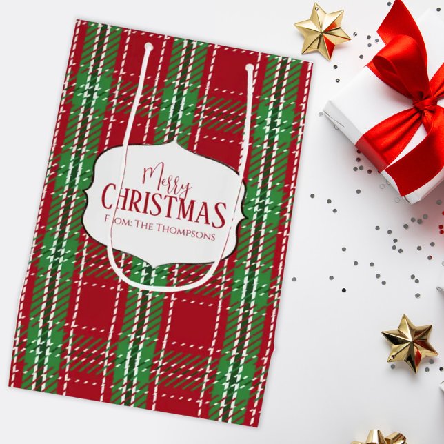 Frohe Weihnachten Red Rustic Holiday Bauernhof Kar Mittlere Geschenktüte (Von Creator hochgeladen)
