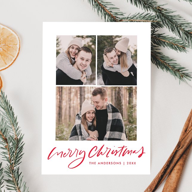 Frohe Weihnachten Red Script 3 Foto Collage (Von Creator hochgeladen)
