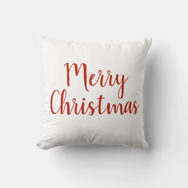 Frohe Weihnachten Red White Holiday Kissen (Vorderseite)