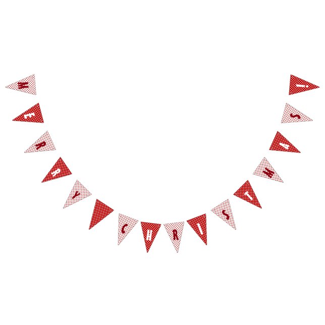 Frohe Weihnachten Red White Polka Dots Nordic Wimpelkette (Alle)