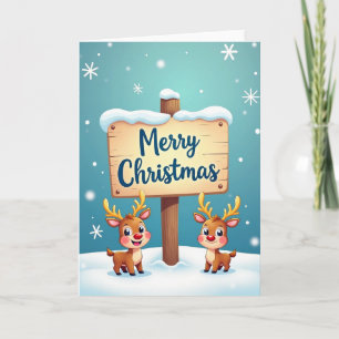 Frohe Weihnachten Reh Freunde Karte