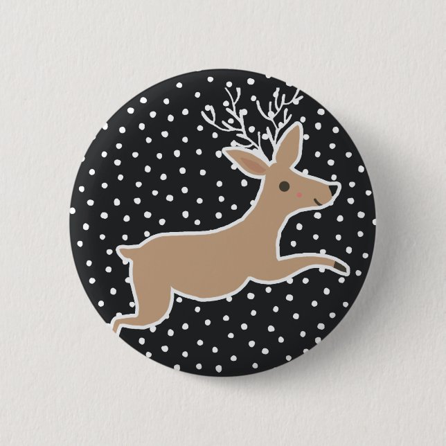 Frohe Weihnachten - Reindeer Button (Vorderseite)