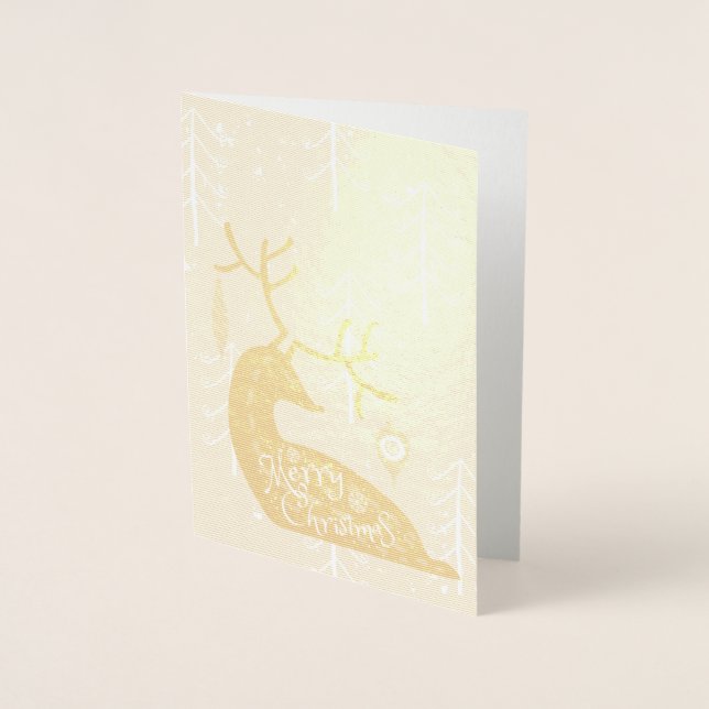 Frohe Weihnachten Reindeer Cozy Folienkarte (Vorderseite)
