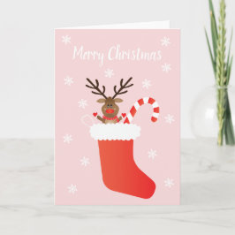 Frohe Weihnachten Reindeer Strumpf Candy Cane Karte