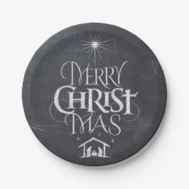 Frohe Weihnachten Religiöse Calligraphie-Tafel Pappteller