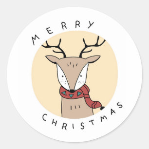 FROHE WEIHNACHTEN RENTIER AUFKLEBER
