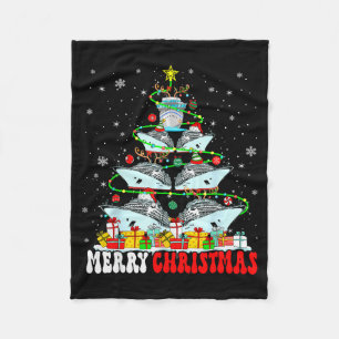 Frohe Weihnachten Rentier Elf Santa Kreuzfahrtschi Fleecedecke