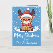 Frohe Weihnachten Rentier mit Santa Hut individuel