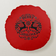 Frohe Weihnachten Rentier, Rot Schwarz