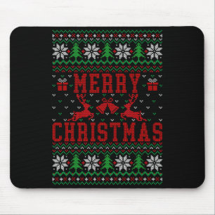 Frohe Weihnachten Rentier Schneeflocke hässlicher Mousepad