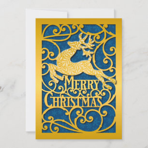 Frohe Weihnachten Rentier Silhouetten Schneeflocke
