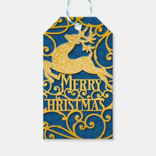 Frohe Weihnachten Rentier Silhouetten Schneeflocke Geschenkanhänger