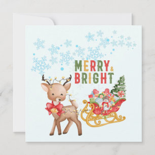 Frohe Weihnachten Rentier und Weihnachtsschlitten