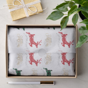 Frohe Weihnachten Rentiere festlich Seidenpapier