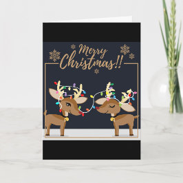 Frohe Weihnachten Rentiere gefaltete Weihnachtskar