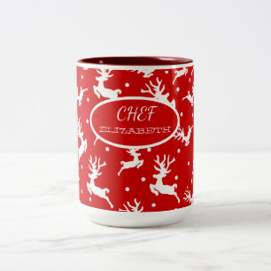 Frohe Weihnachten Rentiere Rot Feiertag    Zweifarbige Tasse