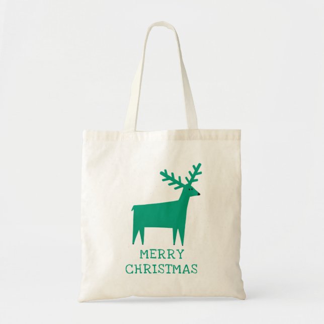 Frohe Weihnachten. Rentiere Tragetasche (Vorne)