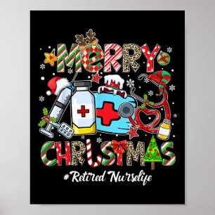 Frohe Weihnachten Rentner Krankenschwester Leben M Poster
