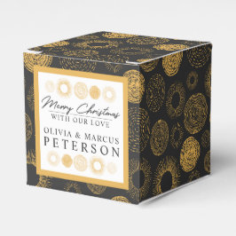 Frohe Weihnachten Retro Holiday Gold Burst Geschen Geschenkschachtel