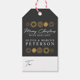 Frohe Weihnachten Retro Holiday Gold Burst Hanging Geschenkanhänger